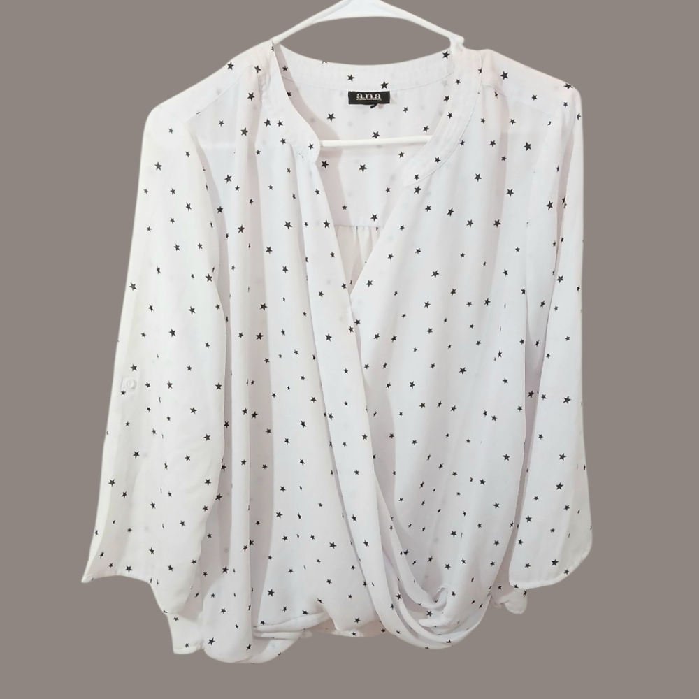 a.n.a White Star Print Women's Top